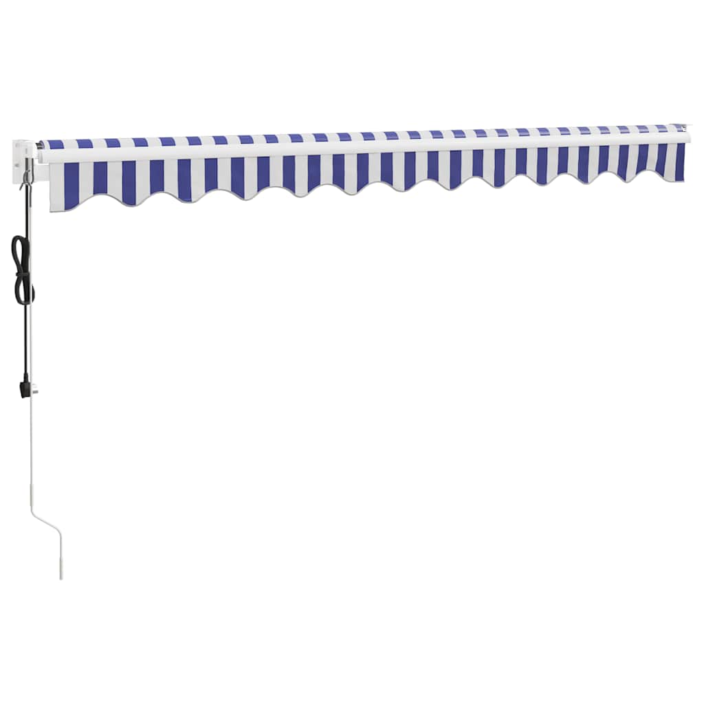 vidaXL Elektrische Markise mit Kurbel Blau und Weiß 3x2,5 m