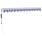 vidaXL Elektrische Markise mit Kurbel Blau und Weiß 3x2,5 m