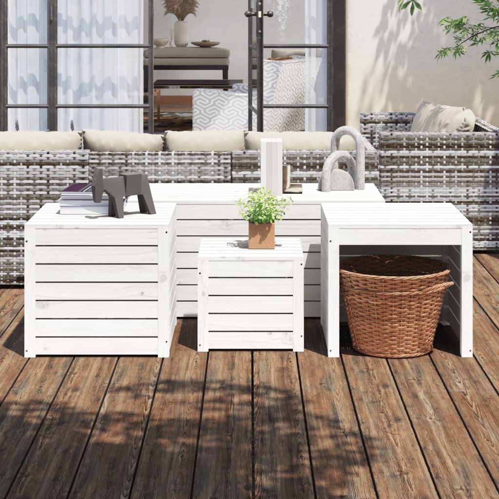 vidaXL 4-tlg. Gartenbox-Set Massivholz Kiefer