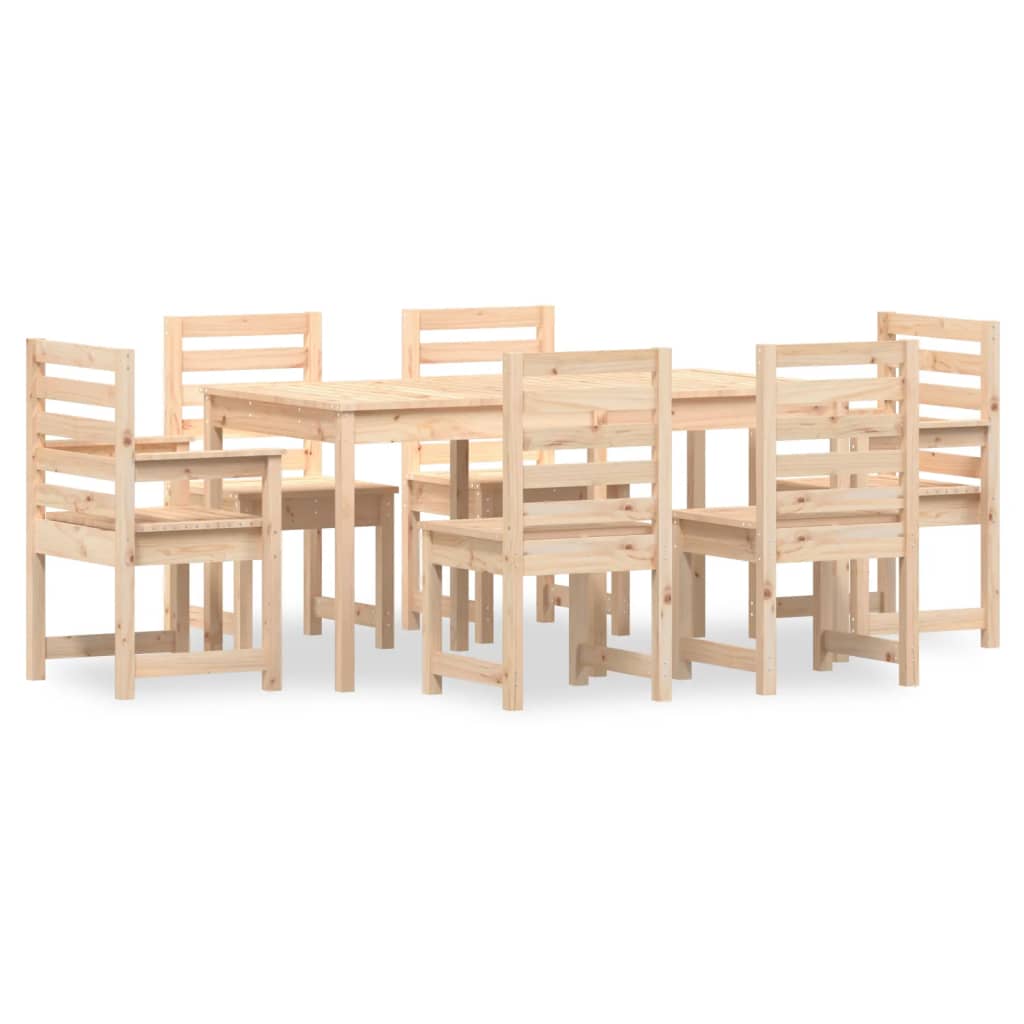 vidaXL 7-tlg. Garten-Essgruppe Massivholz Kiefer