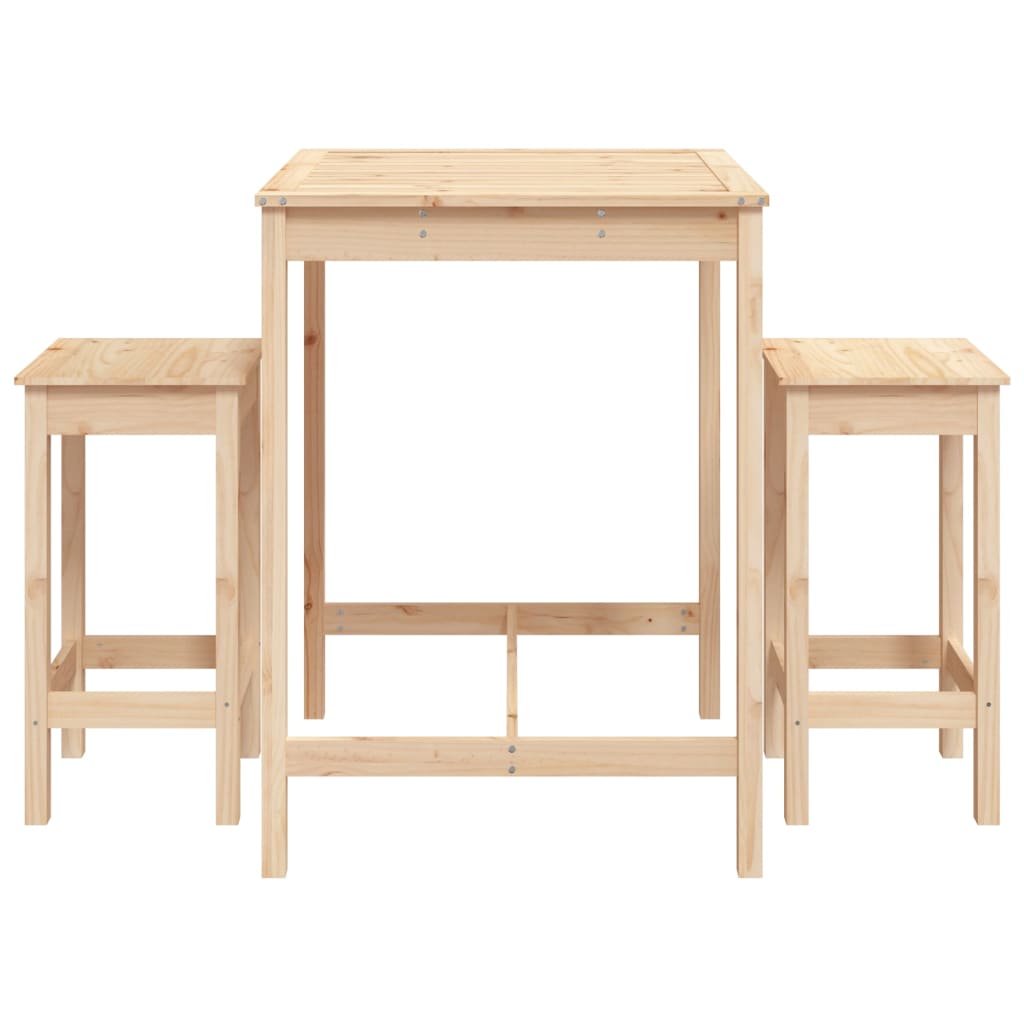 vidaXL 3-tlg. Gartenbar-Set Massivholz Kiefer