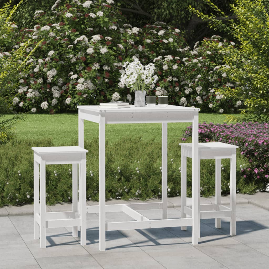 vidaXL 3-tlg. Gartenbar-Set Massivholz Kiefer