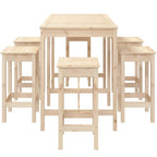 vidaXL 7-tlg. Gartenbar-Set Massivholz Kiefer