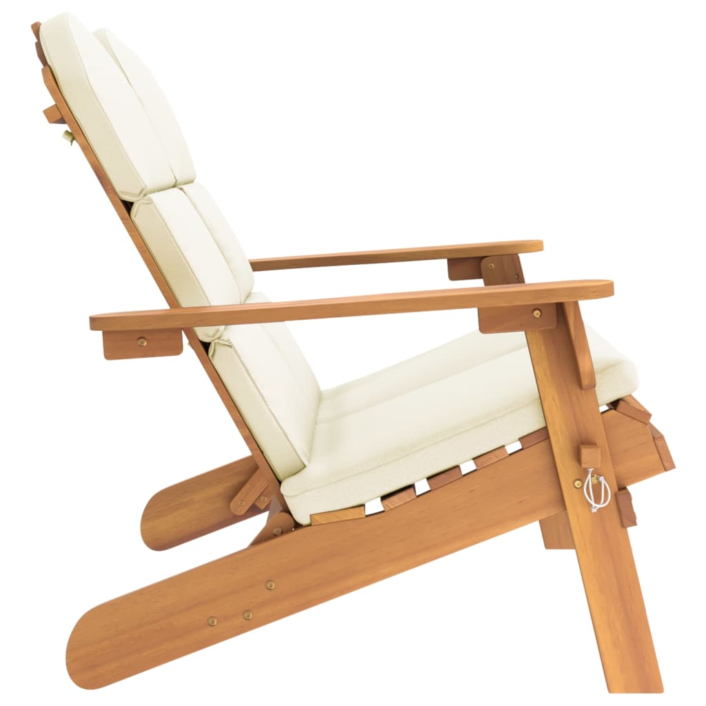 vidaXL Adirondack-Gartenbank mit Kissen 126 cm Massivholz Akazie