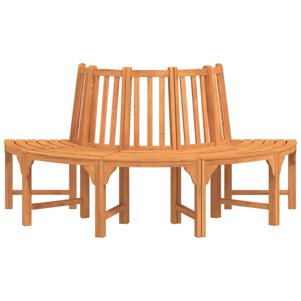 vidaXL Baumbank Halbrund Ø208 cm Massivholz Eukalyptus