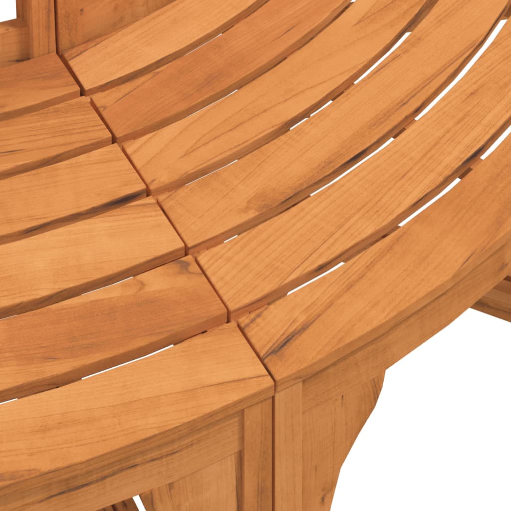 vidaXL Baumbank Halbrund Ø208 cm Massivholz Eukalyptus