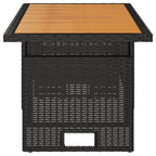 vidaXL Gartentisch Schwarz 100x50x43/63 cm Akazienholz & Poly Rattan