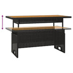 vidaXL Gartentisch Schwarz 100x50x43/63 cm Akazienholz & Poly Rattan