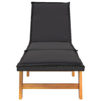 vidaXL Sonnenliege mit Tisch Poly Rattan und Massivholz Akazie
