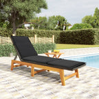 vidaXL Sonnenliege mit Tisch Poly Rattan und Massivholz Akazie