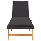 vidaXL Sonnenliegen mit Auflagen 2 Stk. Poly Rattan Massivholz Akazie