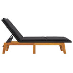 vidaXL Sonnenliegen mit Auflagen 2 Stk. Poly Rattan Massivholz Akazie