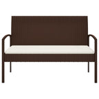 vidaXL Gartenbank mit Kissen Braun 105 cm Poly Rattan