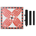vidaXL Sonnenschirmständer Terrakotta und Weiß Quadratisch 12 kg