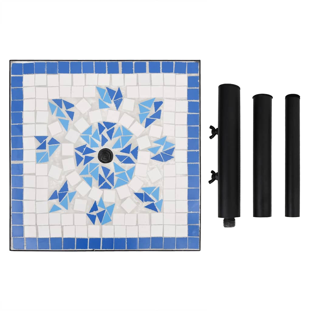 vidaXL Sonnenschirmständer Blau und Weiß Quadratisch 12 kg