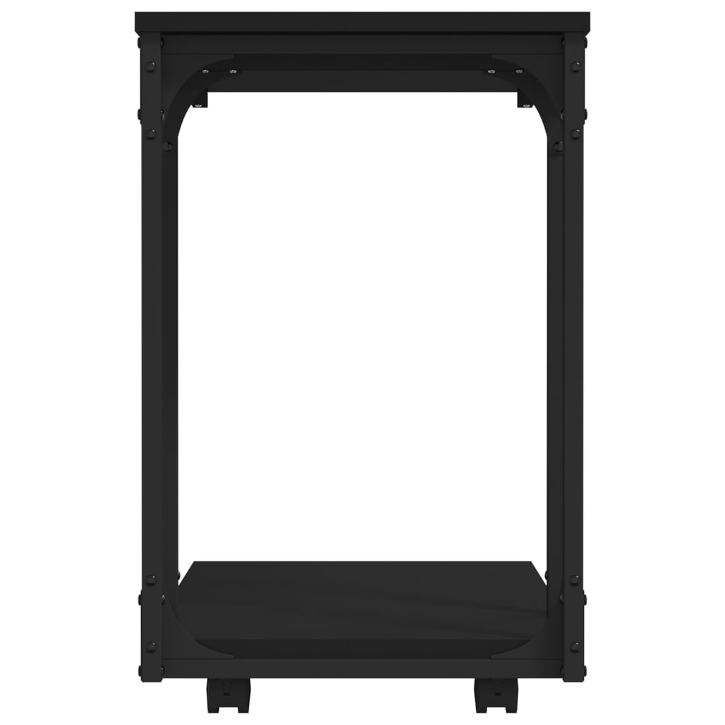 vidaXL Beistelltisch mit Rollen Schwarz 50x35x55,5 cm Holzwerkstoff
