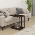 vidaXL Beistelltisch mit Rollen Räuchereiche 50x35x55,5 cm