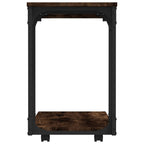 vidaXL Beistelltisch mit Rollen Räuchereiche 50x35x55,5 cm