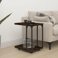 vidaXL Beistelltisch mit Rollen Räuchereiche 50x35x55,5 cm