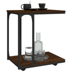 vidaXL Beistelltisch mit Rollen Braun Eichen-Optik 50x35x55,5 cm