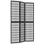 vidaXL 3-tlg. Paravent Japanischer Stil Faltbar 120x170 cm Schwarz