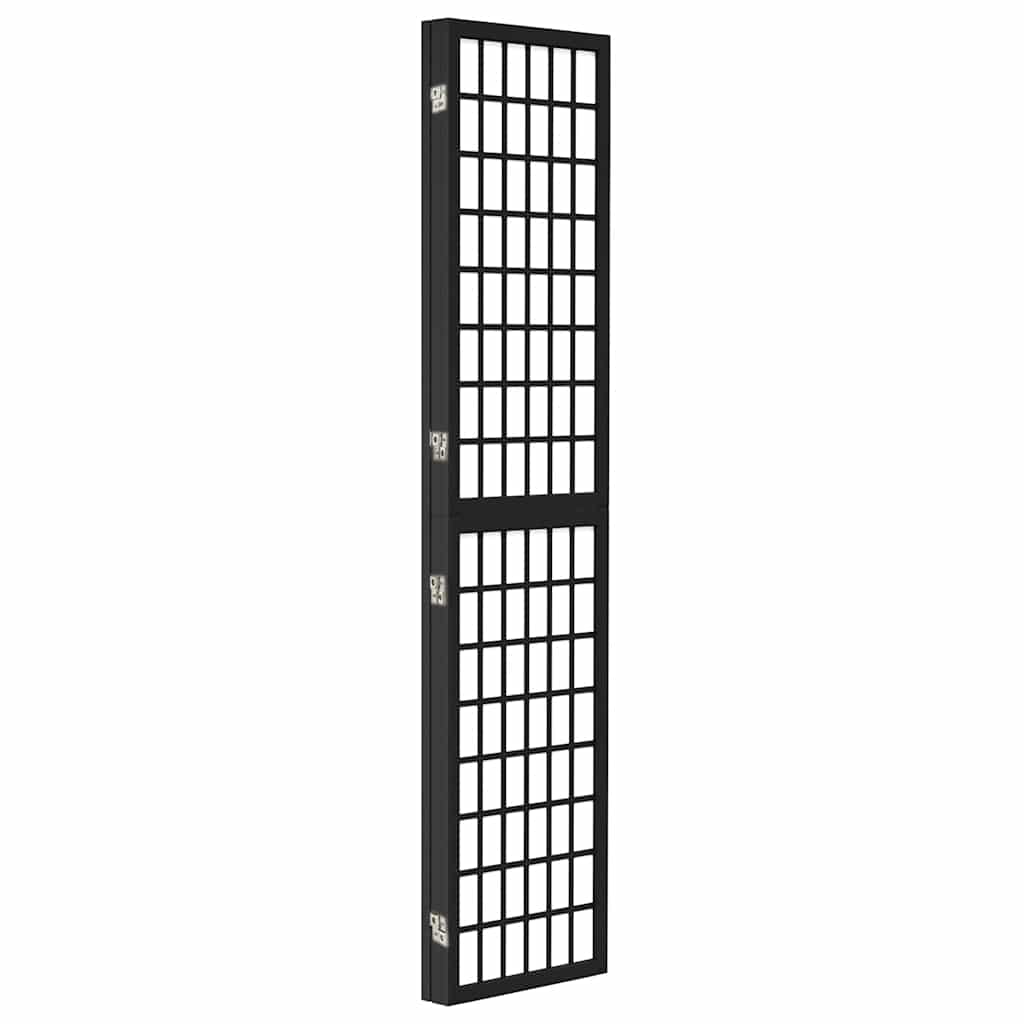 vidaXL 3-tlg. Paravent Japanischer Stil Faltbar 120x170 cm Schwarz