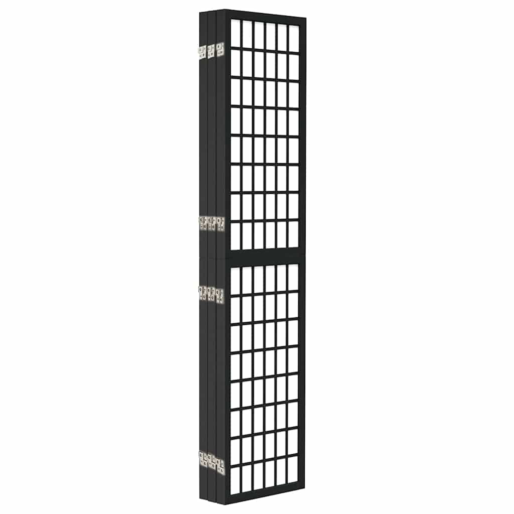 vidaXL 6-tlg. Paravent Japanischer Stil Faltbar 240x170 cm Schwarz