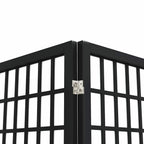 vidaXL 6-tlg. Paravent Japanischer Stil Faltbar 240x170 cm Schwarz
