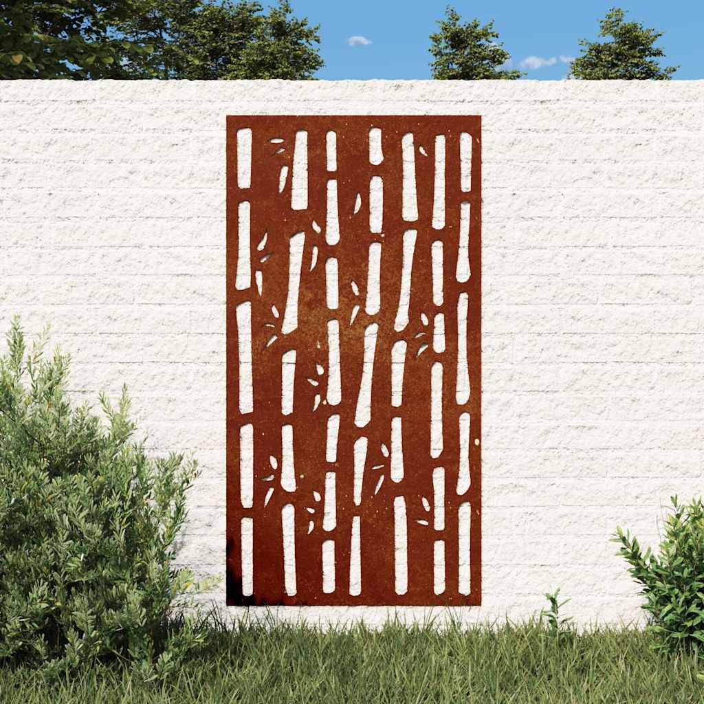 vidaXL Garten-Wanddeko 105x55 cm Cortenstahl Bambus-Design
