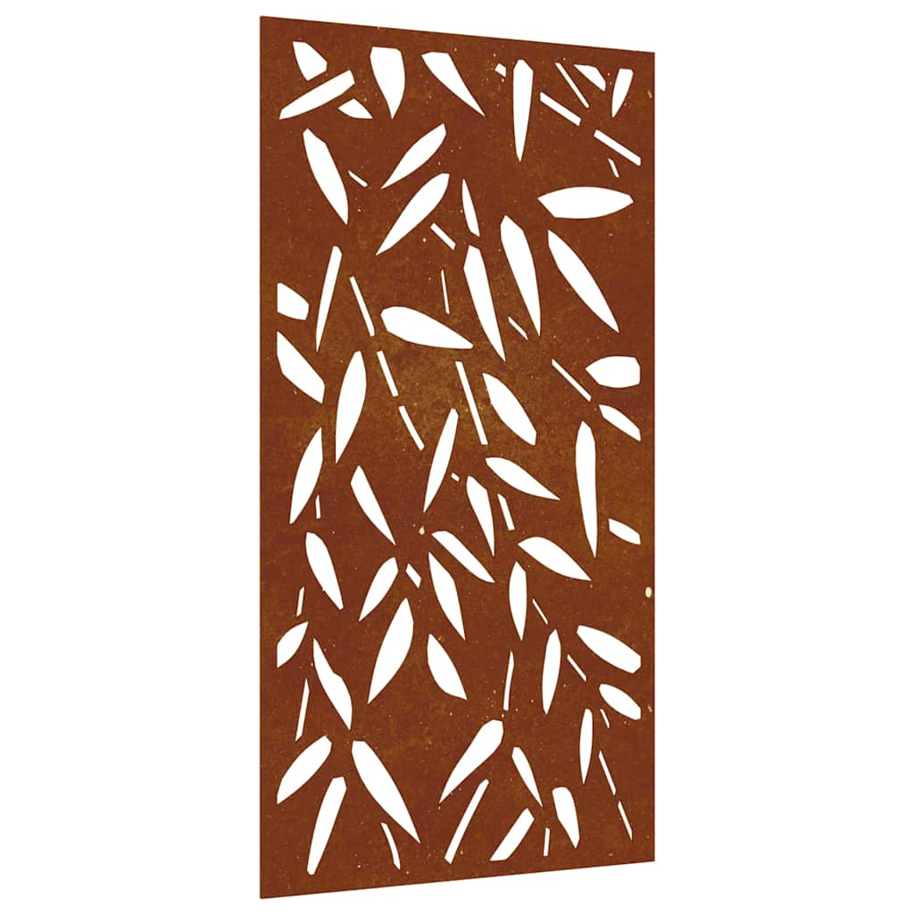 vidaXL Garten-Wanddeko 105x55 cm Cortenstahl Bambusblatt-Design
