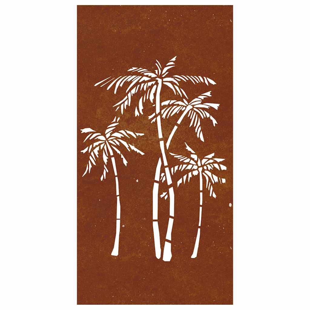 vidaXL Garten-Wanddeko 105x55 cm Cortenstahl Palmen-Design