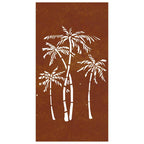 vidaXL Garten-Wanddeko 105x55 cm Cortenstahl Palmen-Design