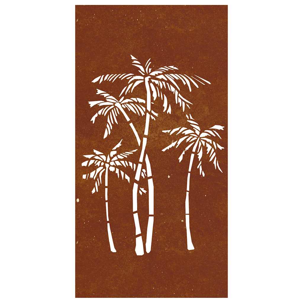 vidaXL Garten-Wanddeko 105x55 cm Cortenstahl Palmen-Design