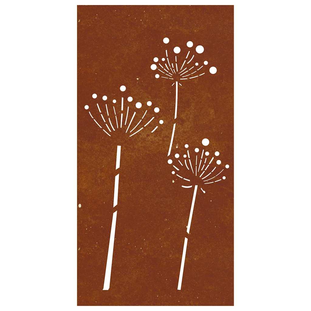 vidaXL Garten-Wanddeko 105x55 cm Cortenstahl Blumen-Design