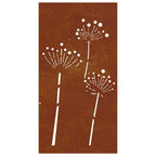 vidaXL Garten-Wanddeko 105x55 cm Cortenstahl Blumen-Design