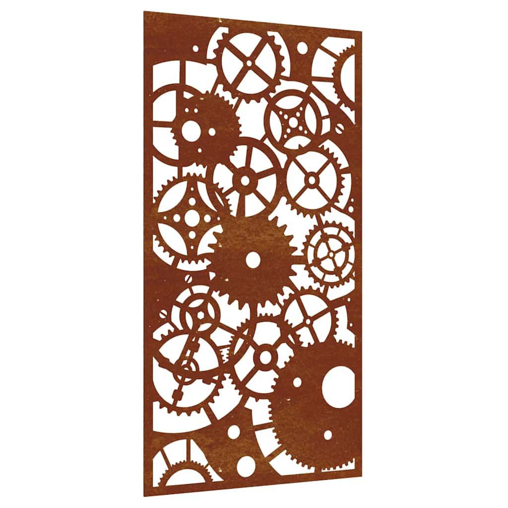vidaXL Garten-Wanddeko 105x55 cm Cortenstahl Zahnrad-Design