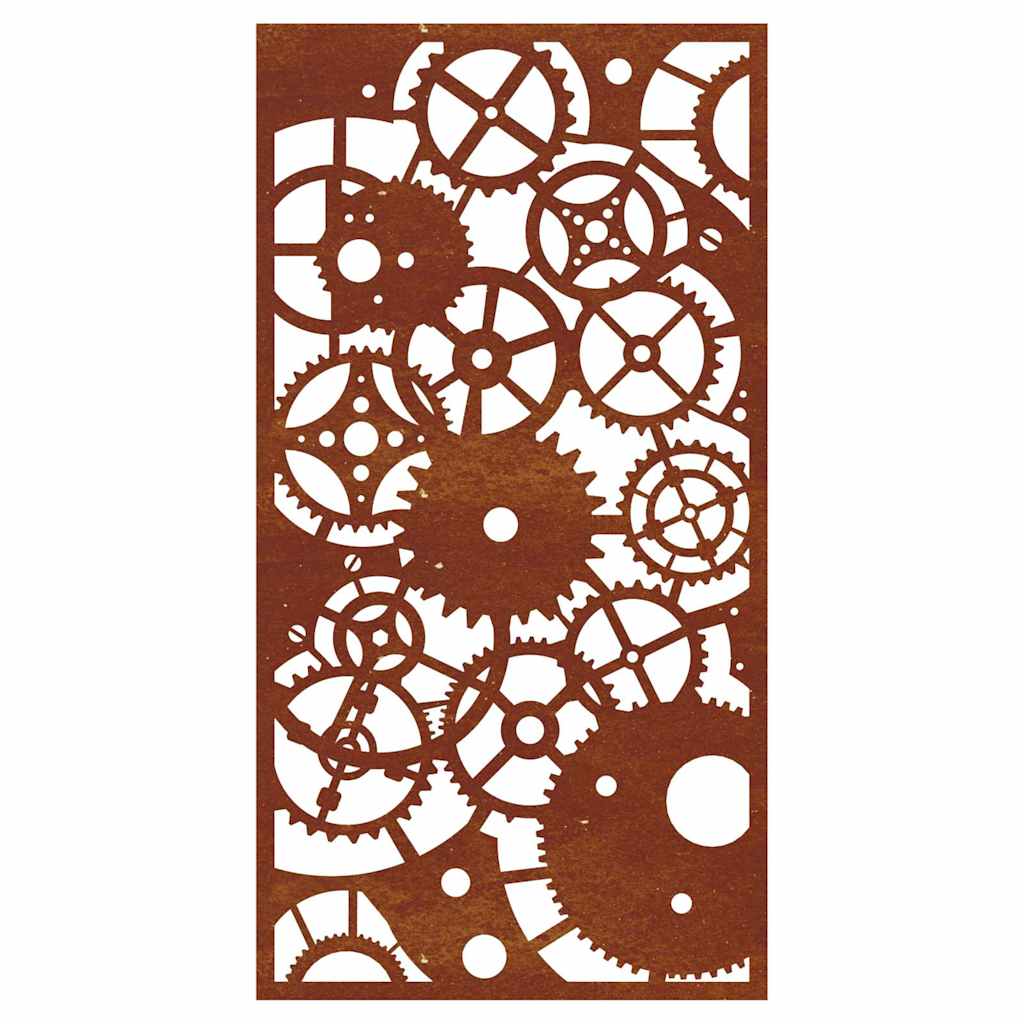 vidaXL Garten-Wanddeko 105x55 cm Cortenstahl Zahnrad-Design