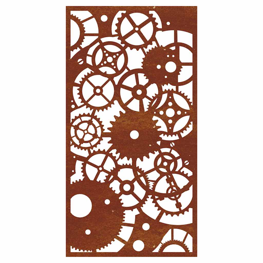 vidaXL Garten-Wanddeko 105x55 cm Cortenstahl Zahnrad-Design