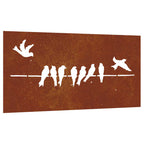 vidaXL Garten-Wanddeko 105x55 cm Cortenstahl Vogel-Design