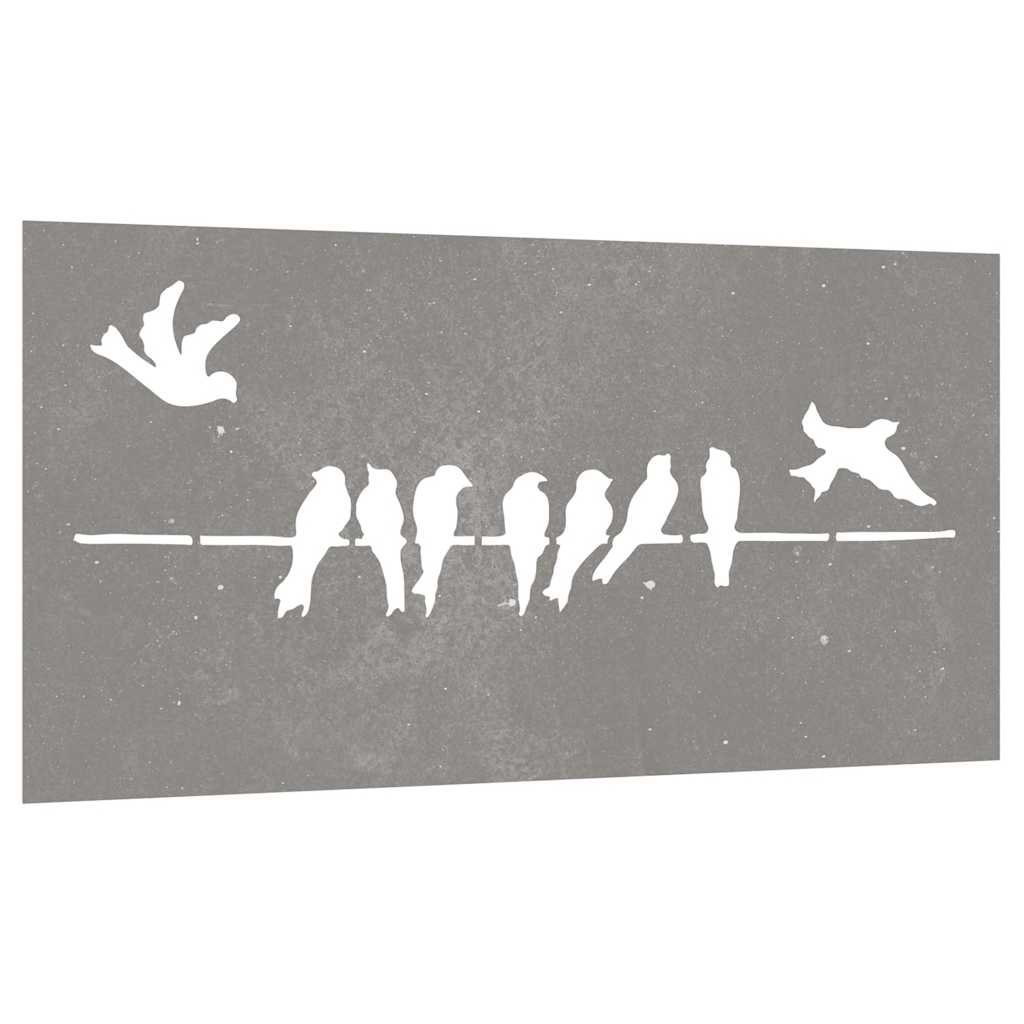 vidaXL Garten-Wanddeko 105x55 cm Cortenstahl Vogel-Design