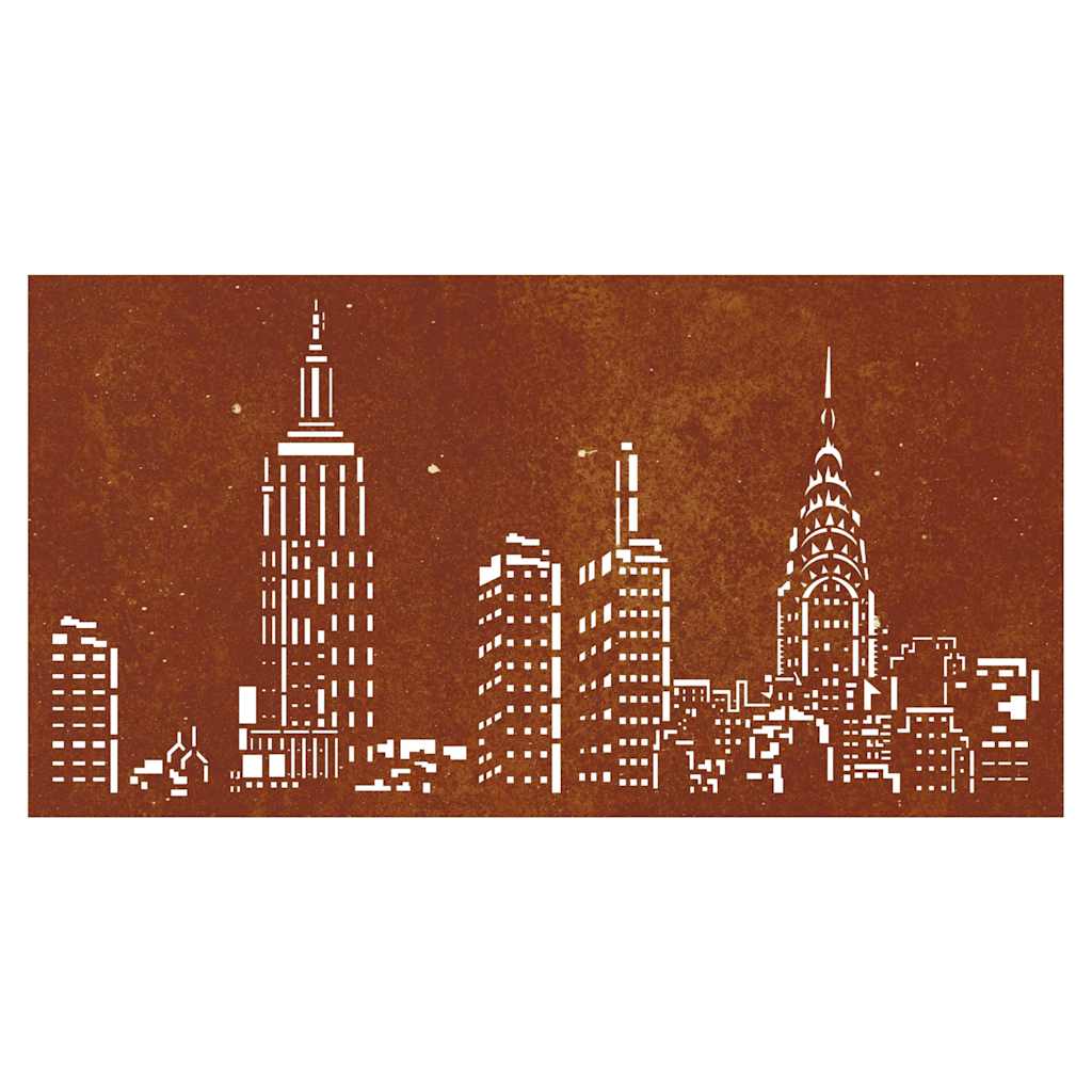 vidaXL Garten-Wanddeko 105x55 cm Cortenstahl Skyline-Design