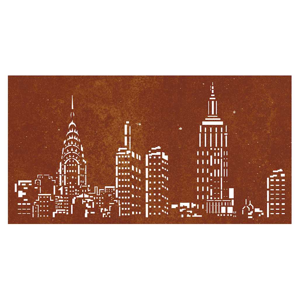 vidaXL Garten-Wanddeko 105x55 cm Cortenstahl Skyline-Design