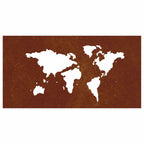 vidaXL Garten-Wanddeko 105x55 cm Cortenstahl Weltkarten-Design