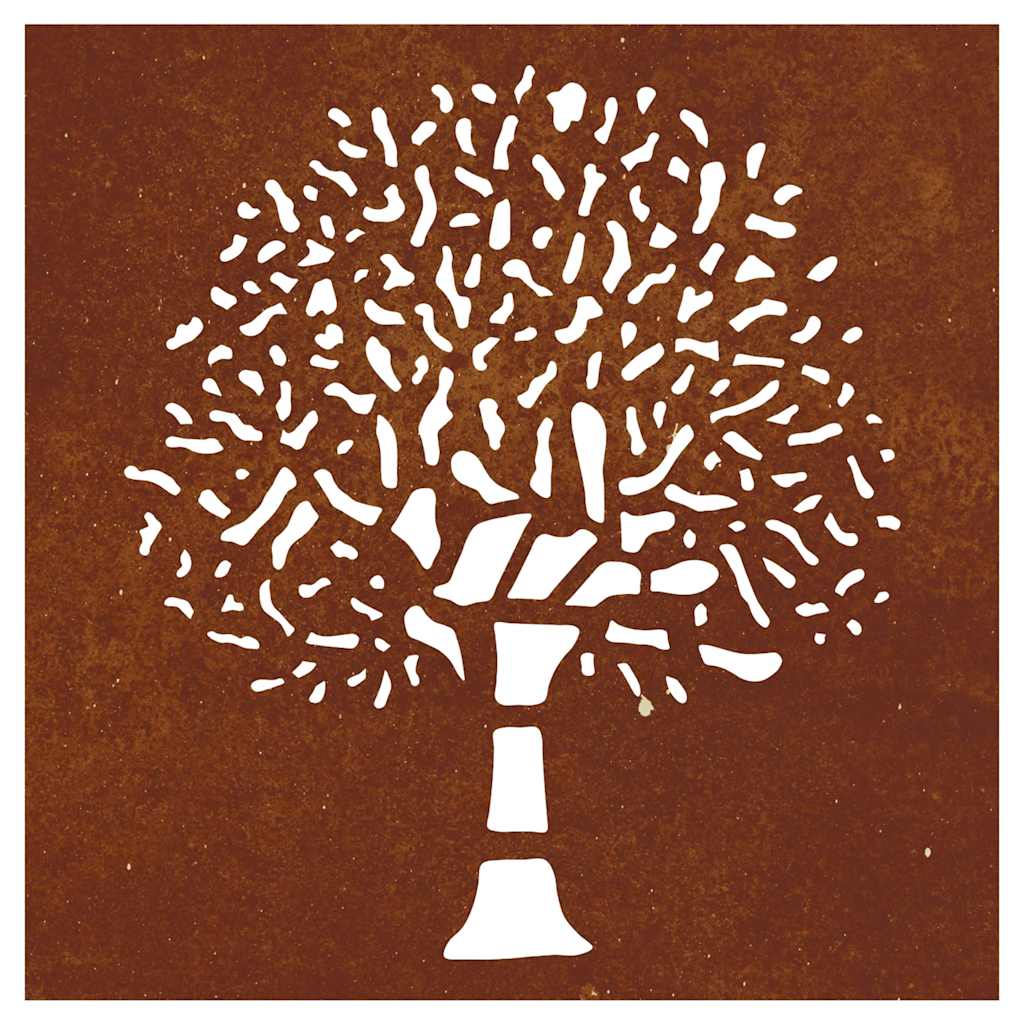 vidaXL Garten-Wanddeko 55x55 cm Cortenstahl Baum-Design