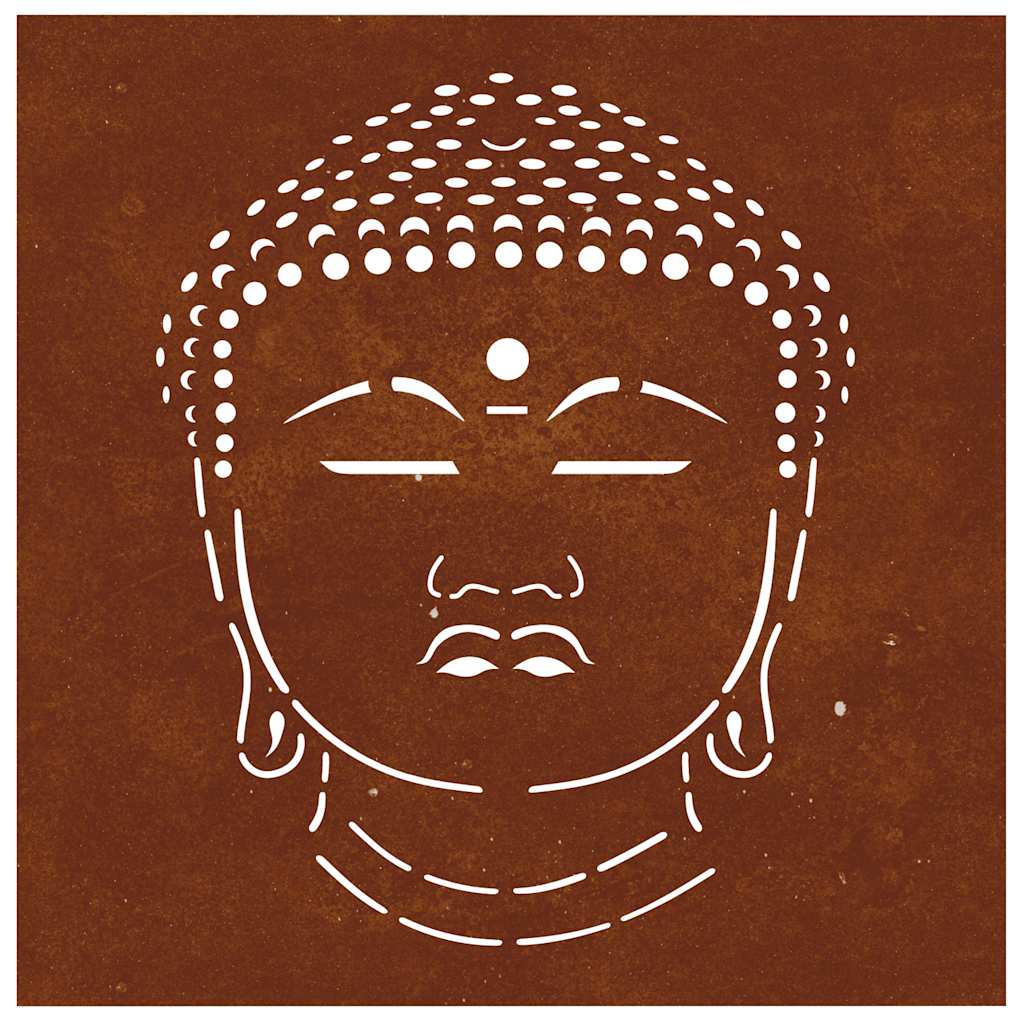 vidaXL Garten-Wanddeko 55x55 cm Cortenstahl Buddha-Kopf