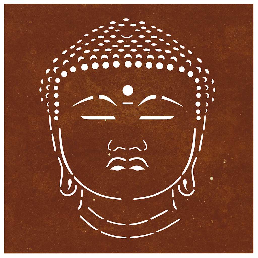 vidaXL Garten-Wanddeko 55x55 cm Cortenstahl Buddha-Kopf