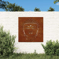vidaXL Garten-Wanddeko 55x55 cm Cortenstahl Buddha-Kopf
