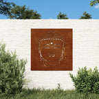vidaXL Garten-Wanddeko 55x55 cm Cortenstahl Buddha-Kopf