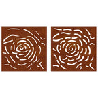 vidaXL 2-tlg. Garten-Wanddeko 55x55 cm Cortenstahl Rosen-Design