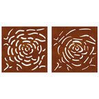 vidaXL 2-tlg. Garten-Wanddeko 55x55 cm Cortenstahl Rosen-Design